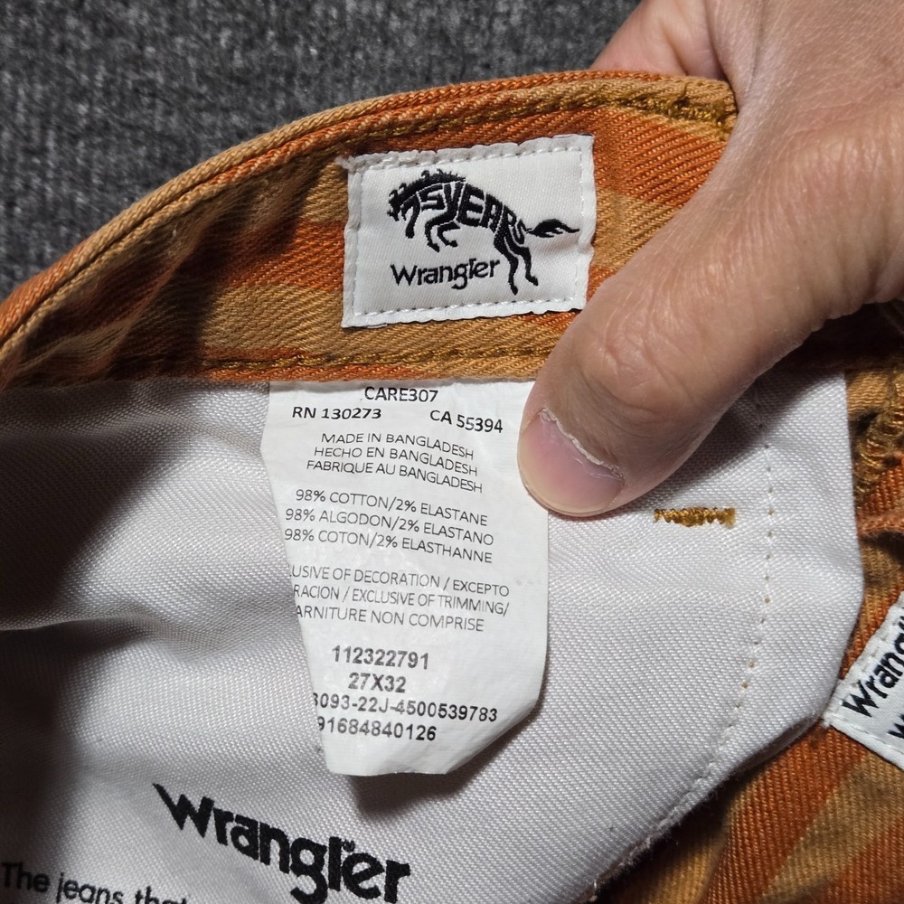 Wrangler Wanderer 622 High Rise Flare Jeans Women's 27x31 Retro Orange Striped - Picture 11 of 13